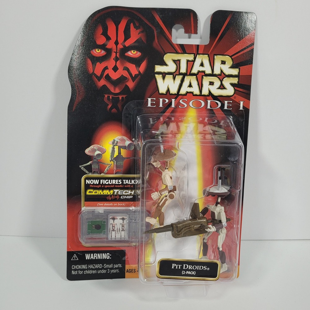 Star‎ Wars Episode I Pit Droids 2-Pack Action Figures Hasbro CommTech Chip 1999